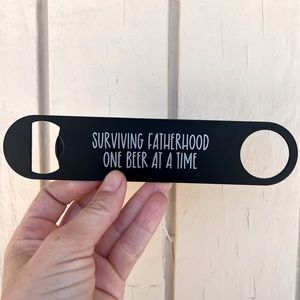 7” stainless steel new handmade DAD black bottle opener Father’s Day